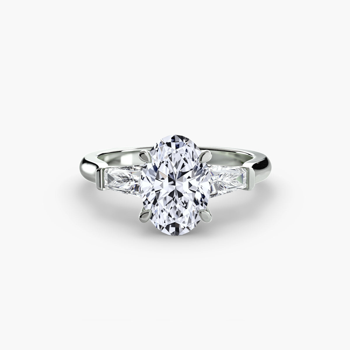 Three-Stone Ring (Baguette Side Stones) Setting