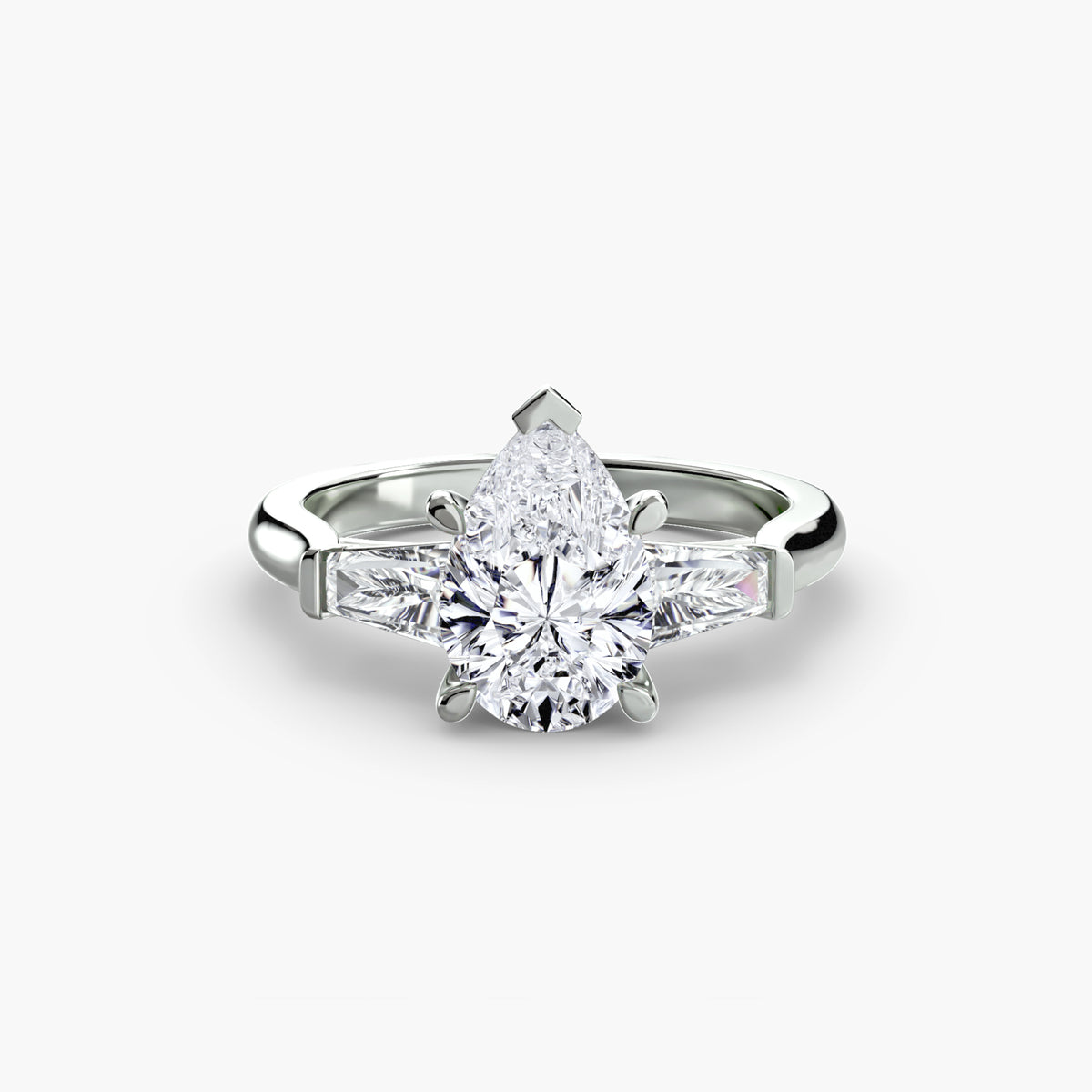 Three-Stone Ring (Baguette Side Stones) Setting