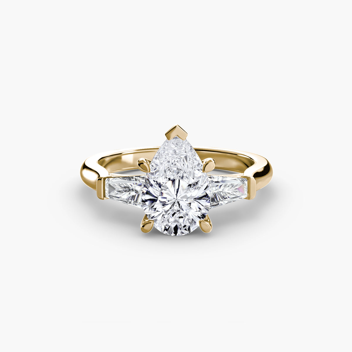 Three-Stone Ring (Baguette Side Stones) Setting