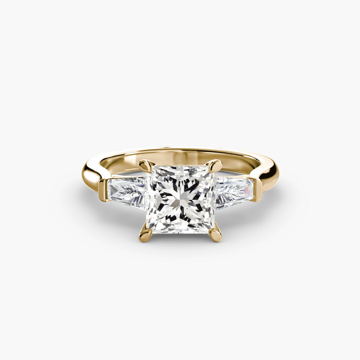 Three-Stone Ring (Baguette Side Stones) Setting