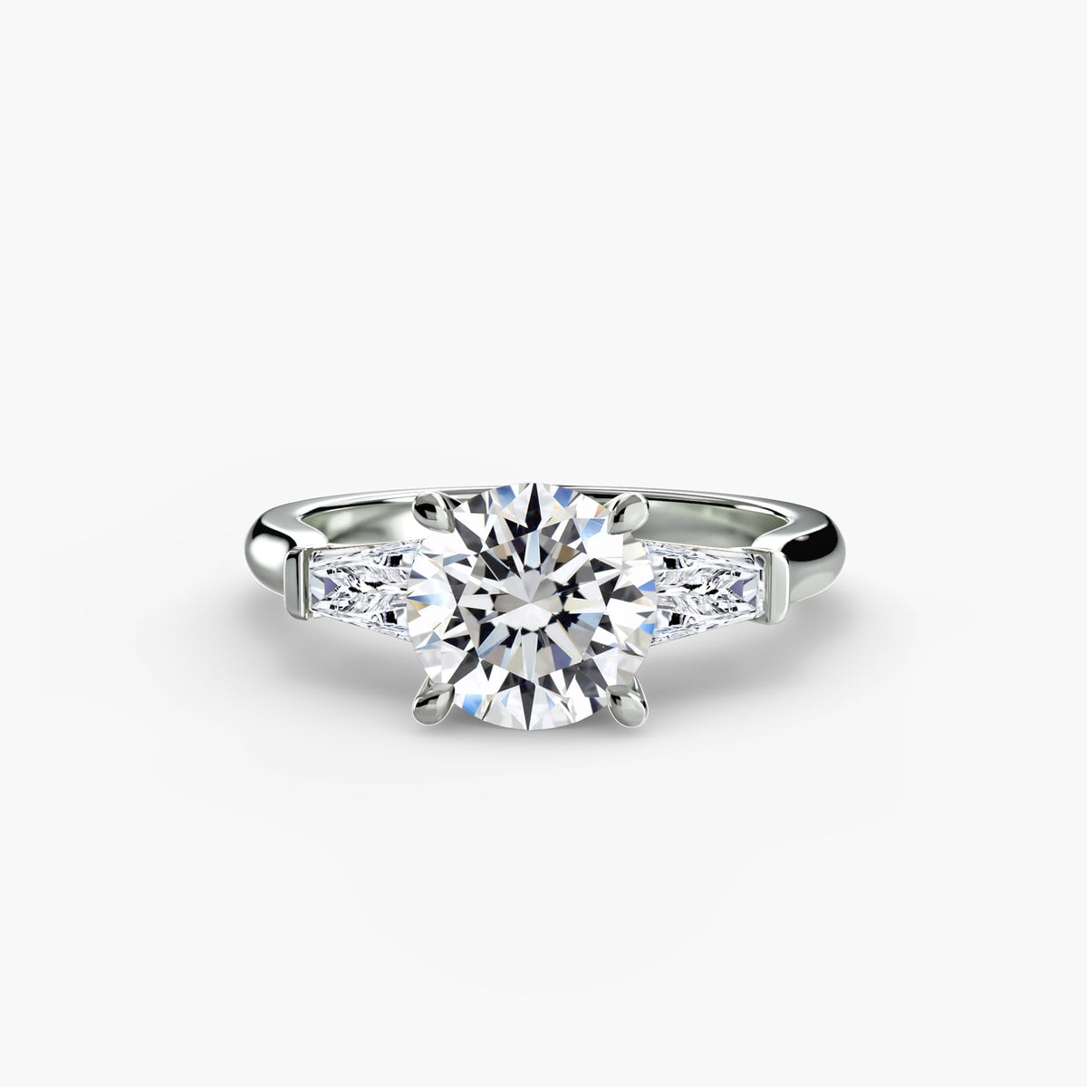 Three-Stone Ring (Baguette Side Stones) Setting
