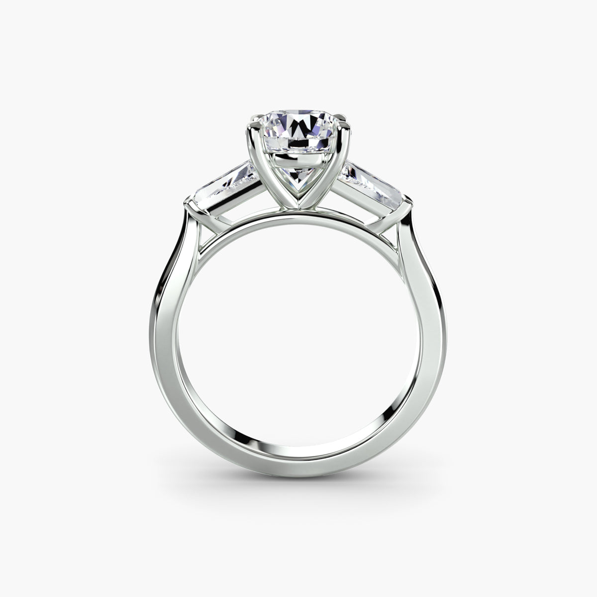 Three-Stone Ring (Baguette Side Stones) Setting