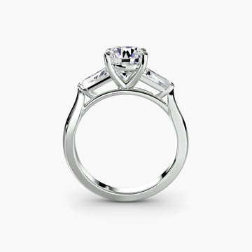 Three-Stone Ring (Baguette Side Stones) Setting