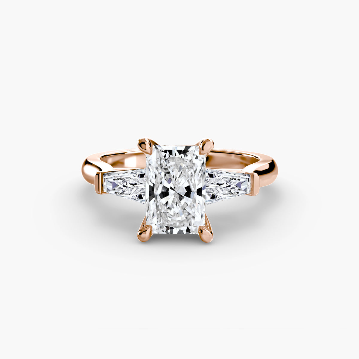 The Sabine Three-Stone Ring (Baguette Side Stones) Setting
