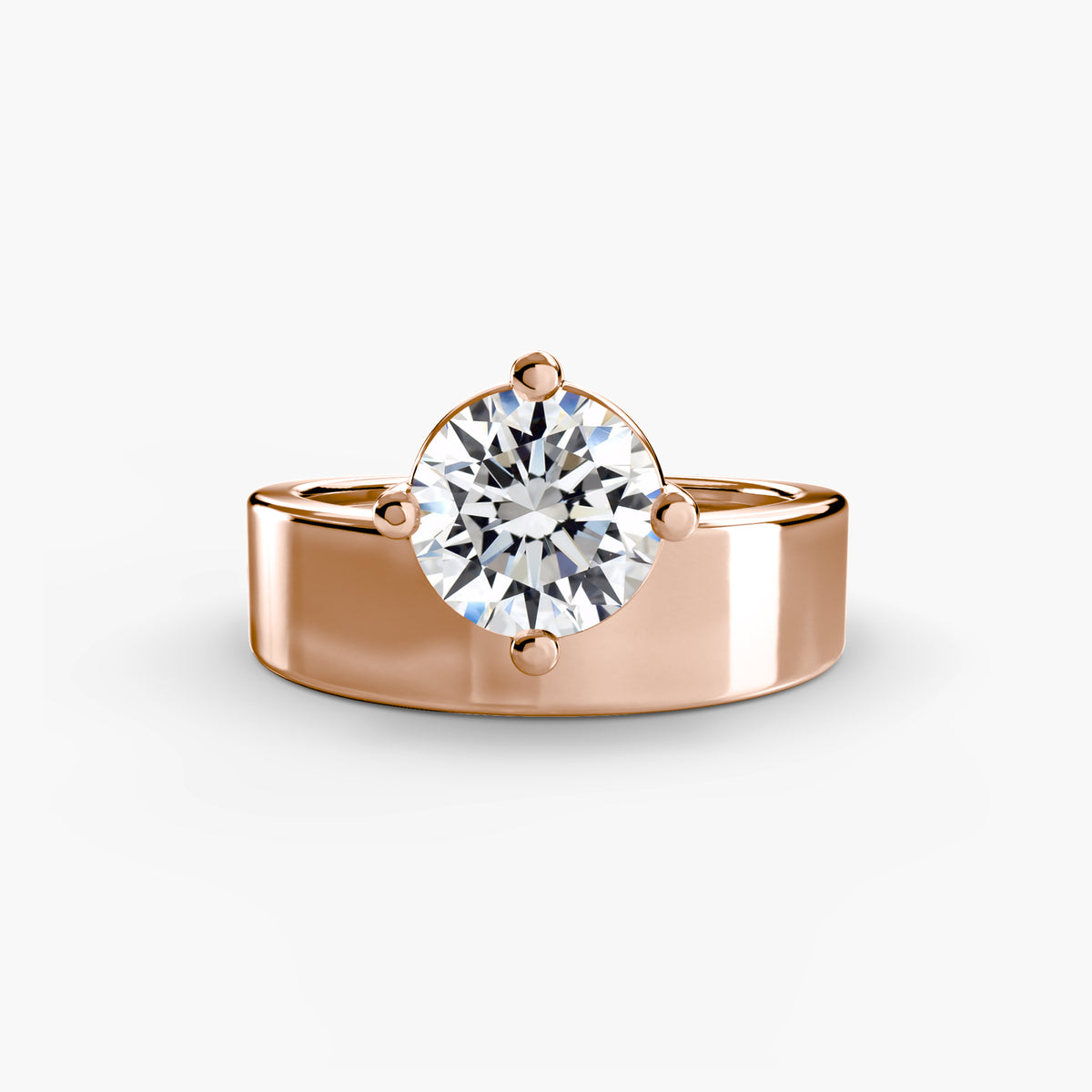 Wide Band Solitaire Setting