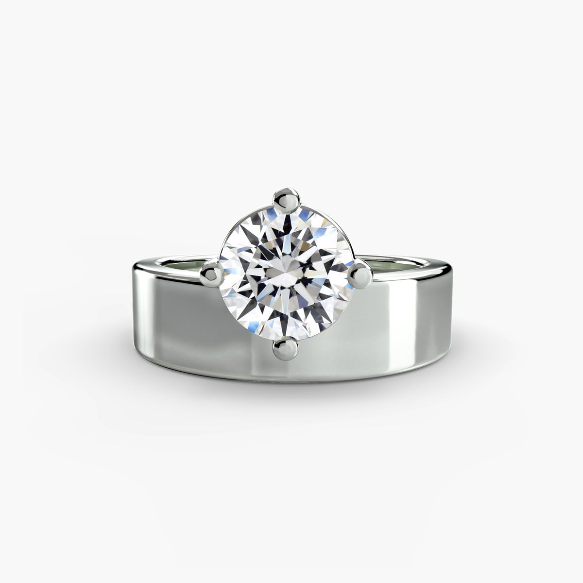 Wide Band Solitaire Setting