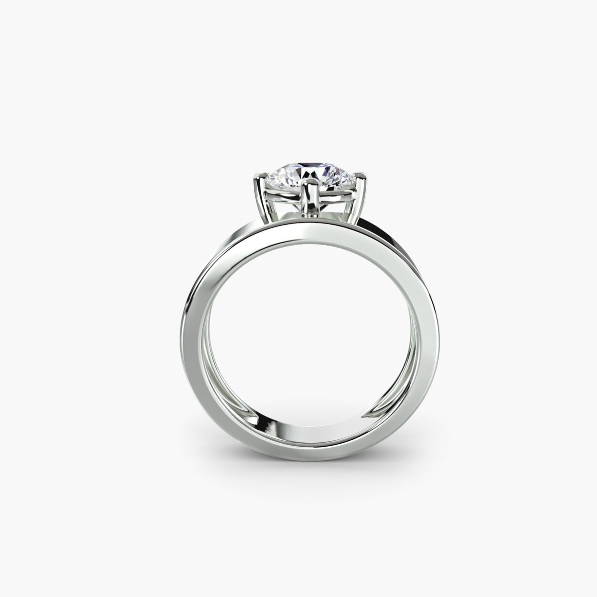 Wide Band Solitaire Setting