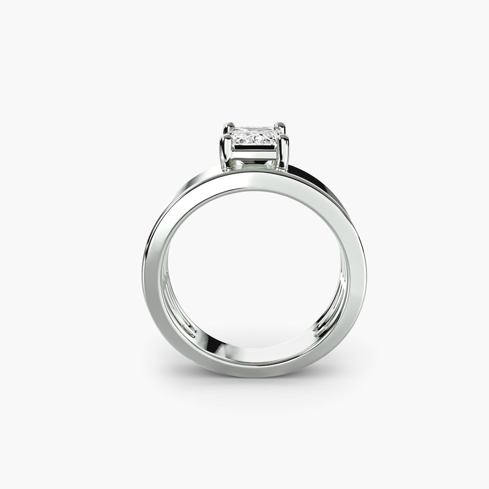 The Odette Wide Band Solitaire Setting, setting