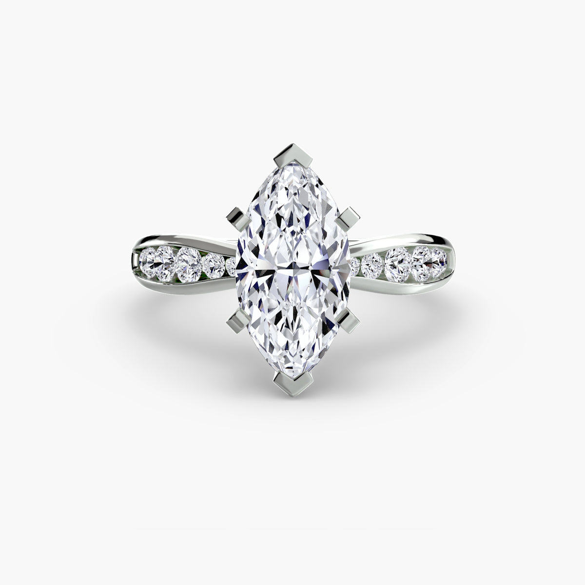 The Camille Solitaire with Pavé Setting