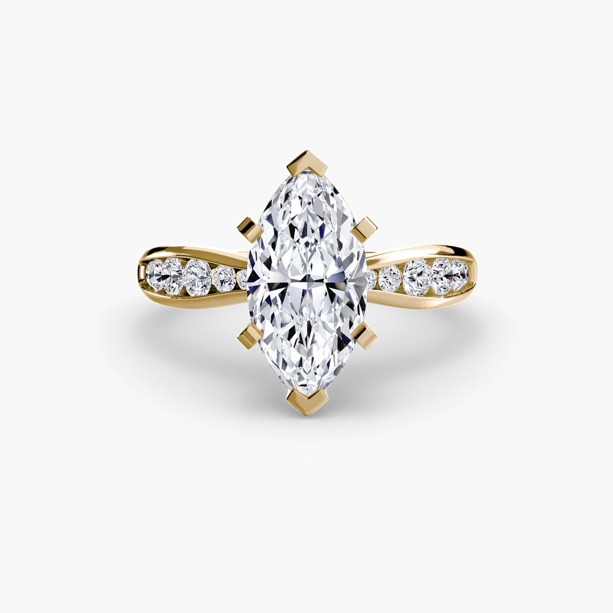 The Camille Solitaire with Pavé Setting