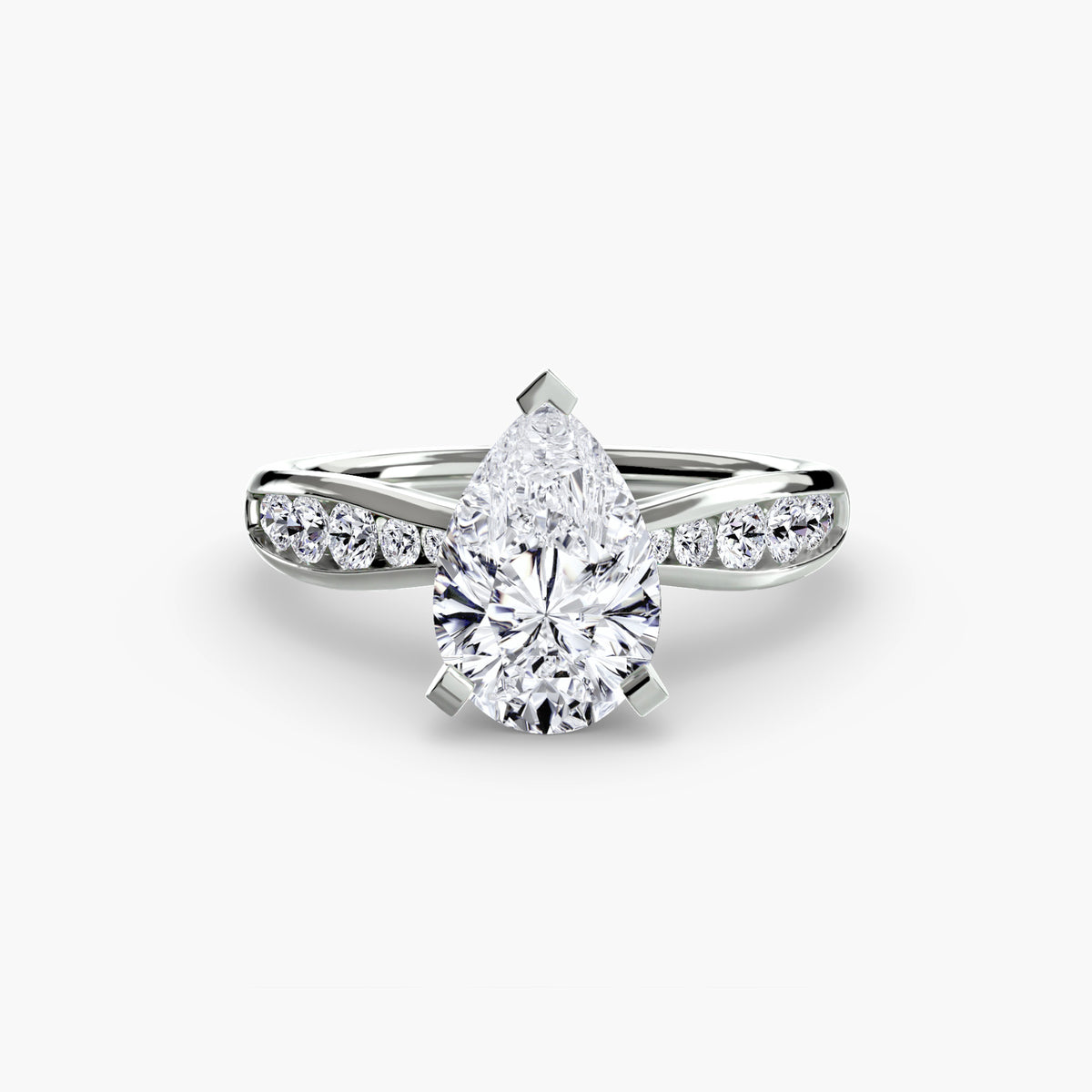 The Camille Solitaire with Pavé Setting