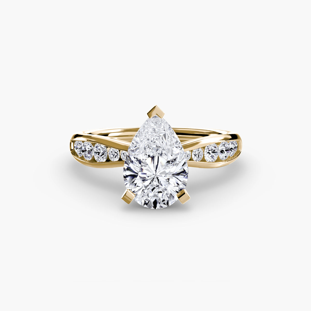 The Camille Solitaire with Pavé Setting