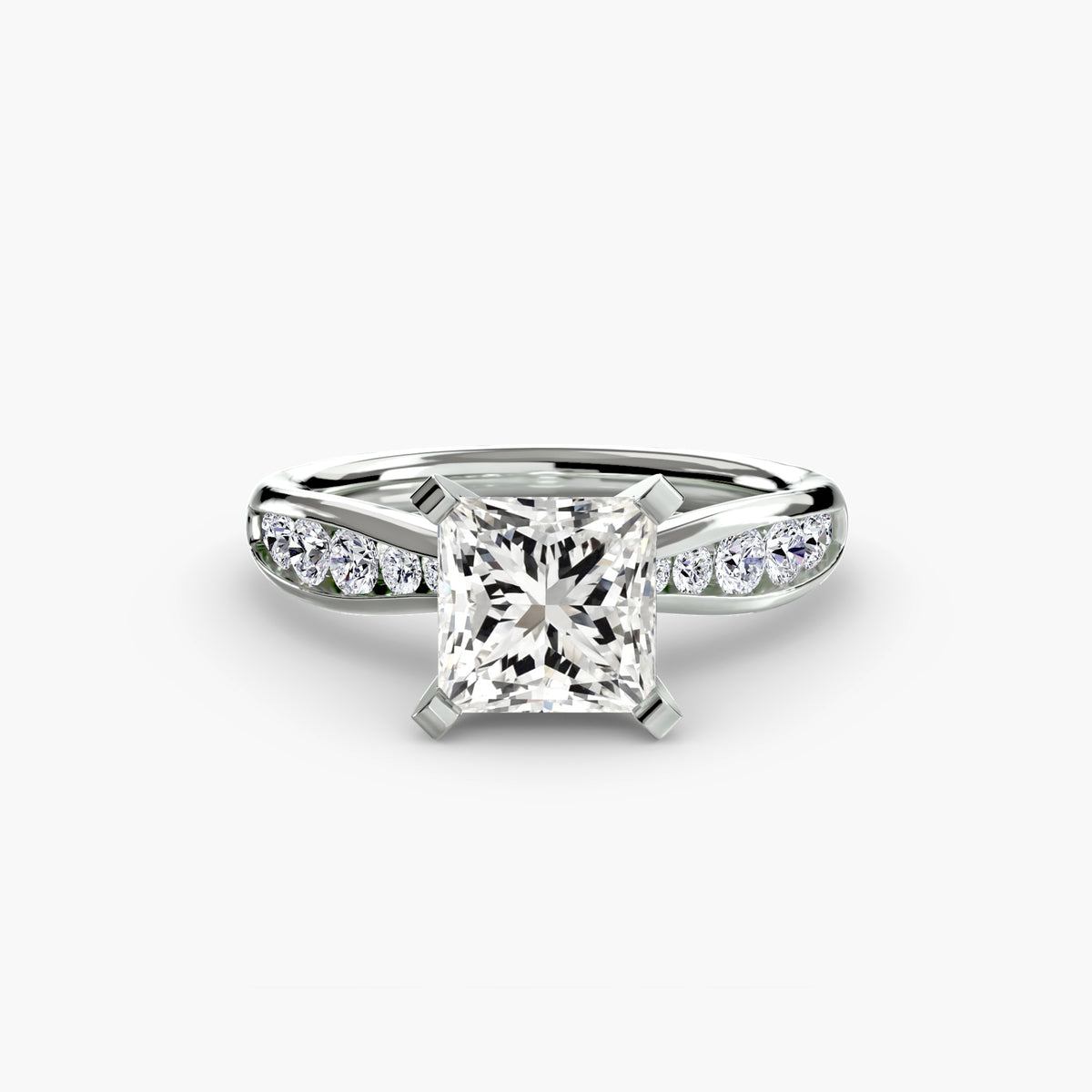 The Camille Solitaire with Pavé Setting