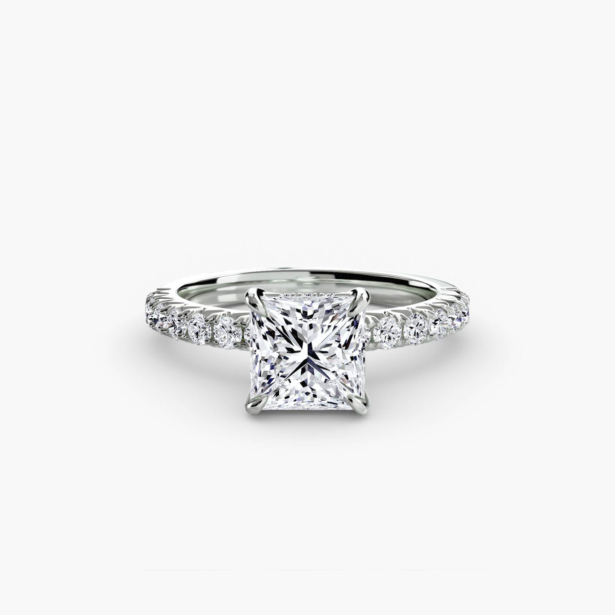 The Margot Solitaire with Pavé Setting