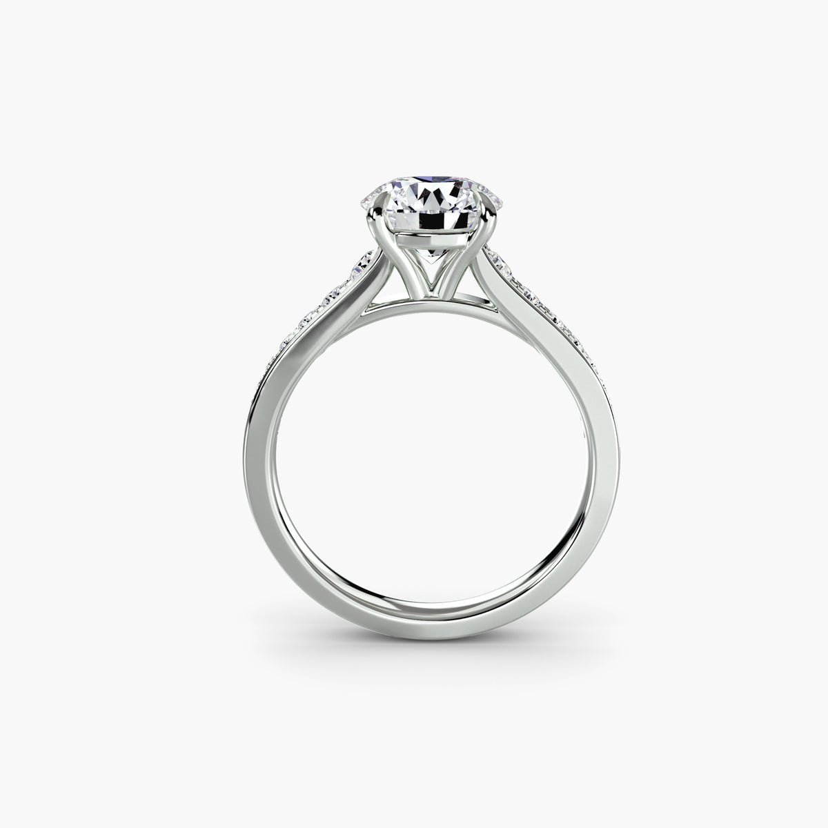 The Colette Solitaire with Pavé Setting