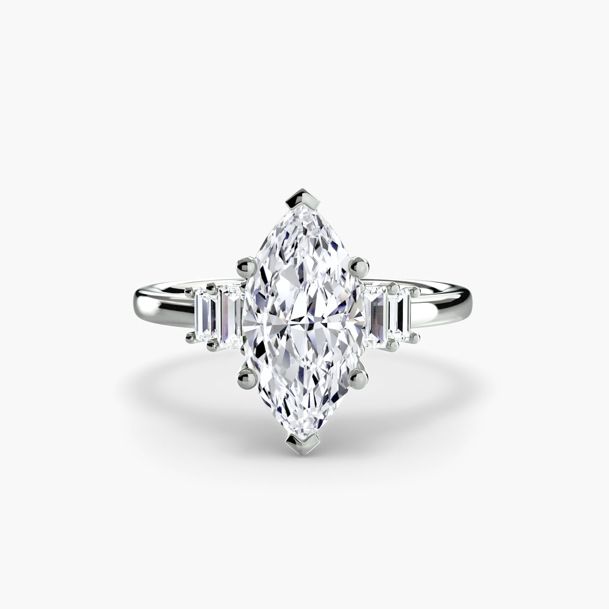 Baguette Accent Solitaire Setting