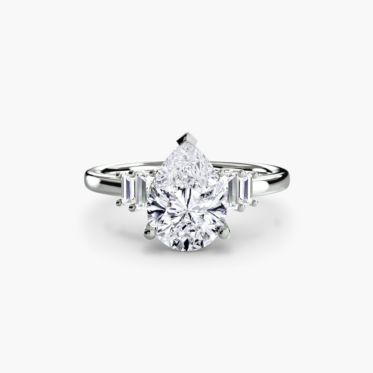 Baguette Accent Solitaire Setting