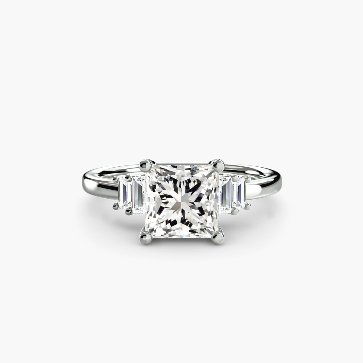 Baguette Accent Solitaire Setting