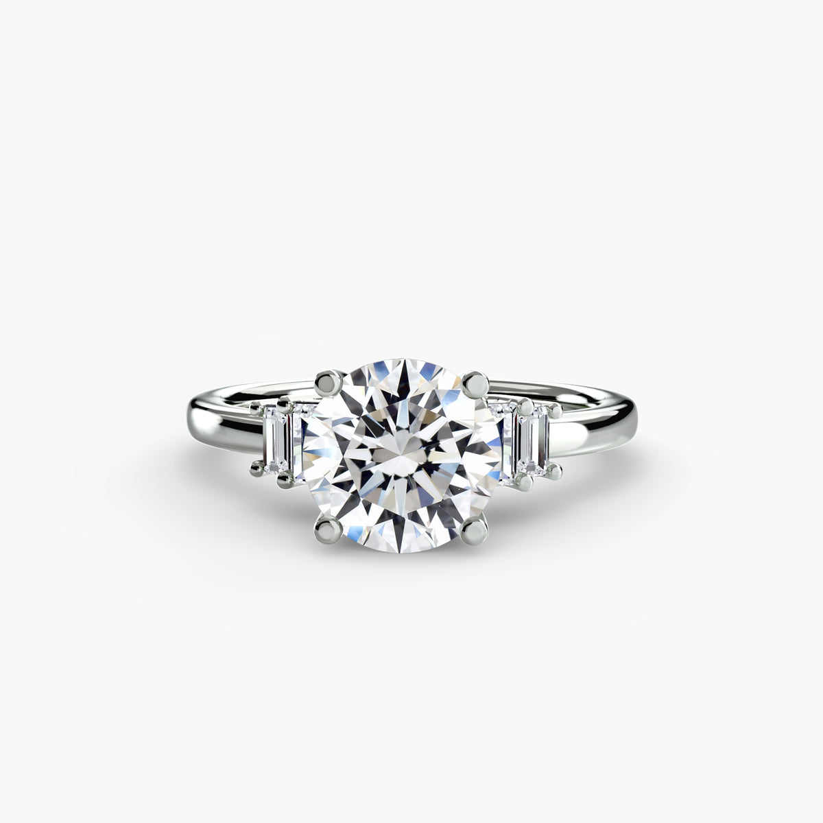 Baguette Accent Solitaire Setting