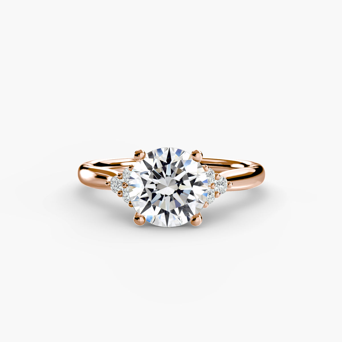 Solitaire with Cluster Shoulders Setting