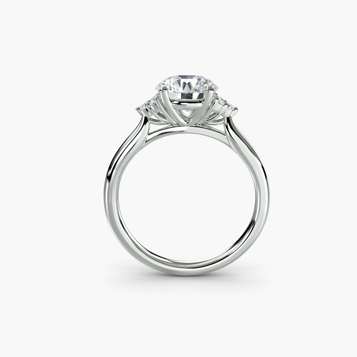 Solitaire with Cluster Shoulders Setting