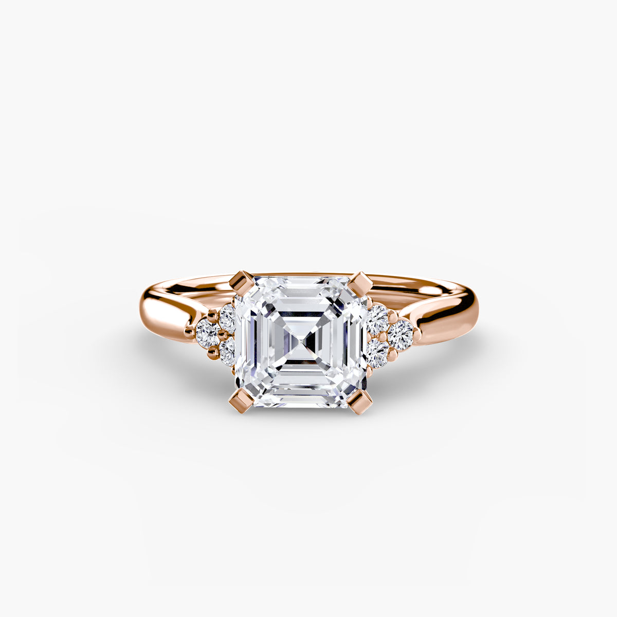 The Florence Solitaire with Cluster Shoulders Setting