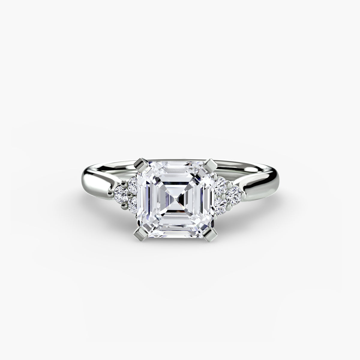 The Florence Solitaire with Cluster Shoulders Setting