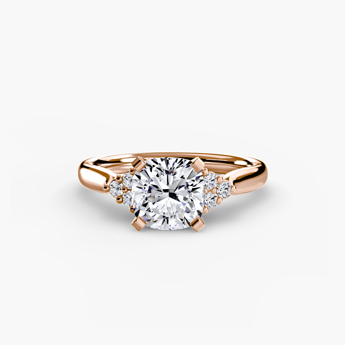 The Florence Solitaire with Cluster Shoulders Setting