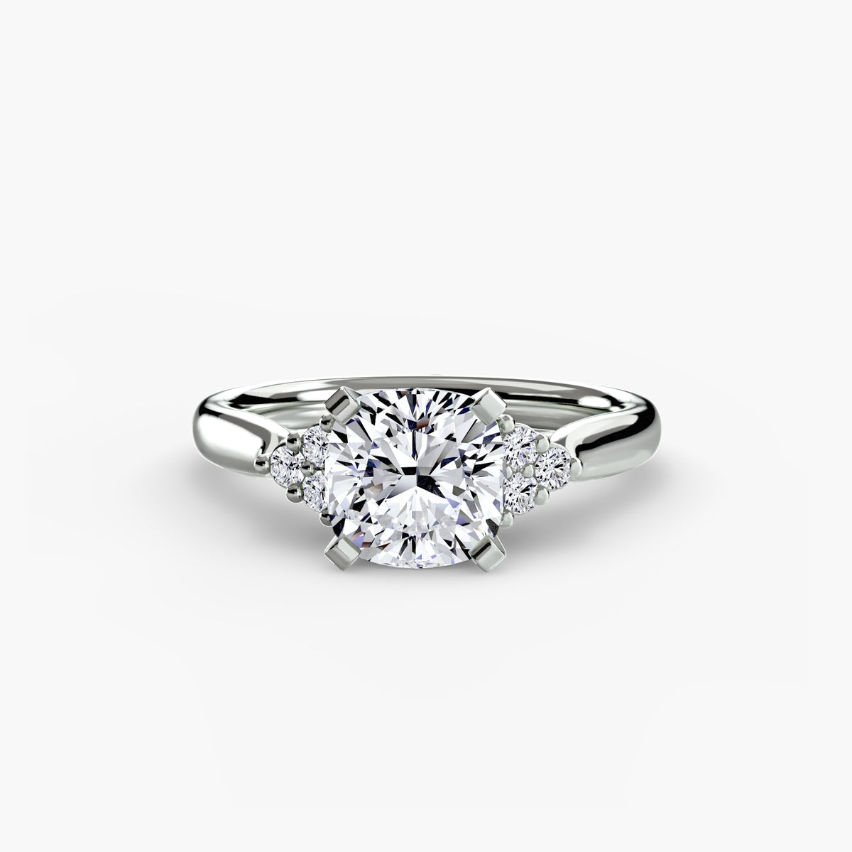 The Florence Solitaire with Cluster Shoulders Setting