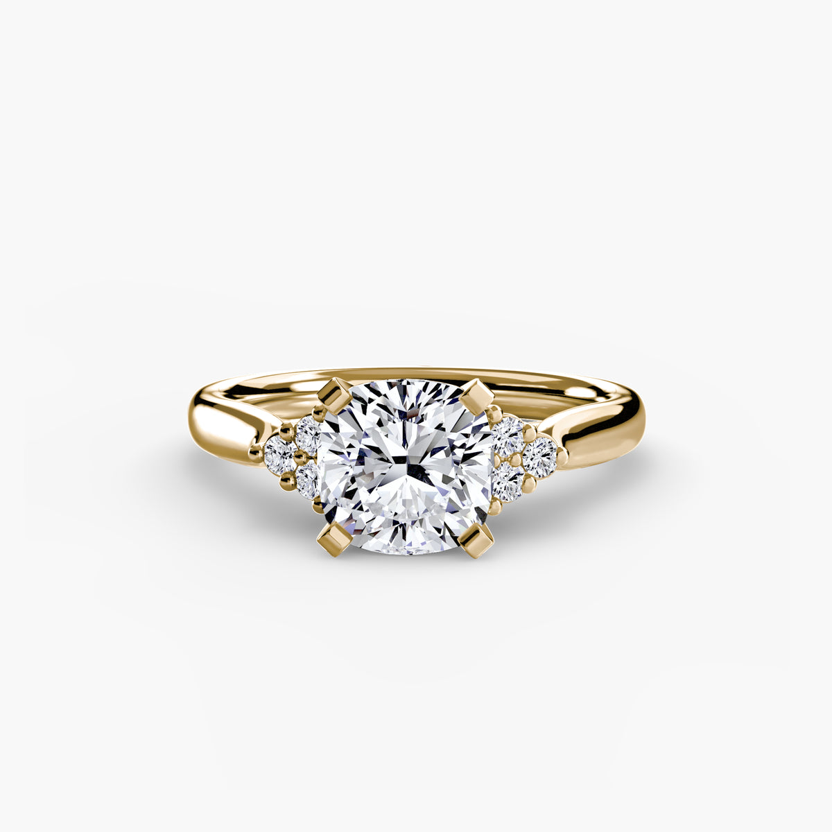 The Florence Solitaire with Cluster Shoulders Setting