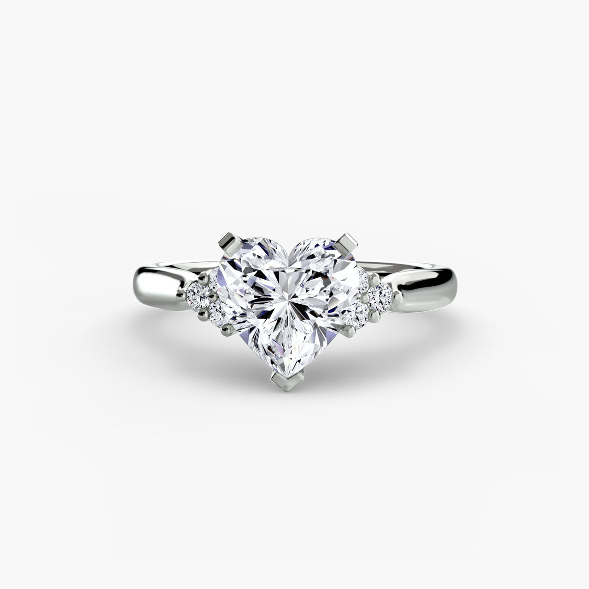 The Florence Solitaire with Cluster Shoulders Setting