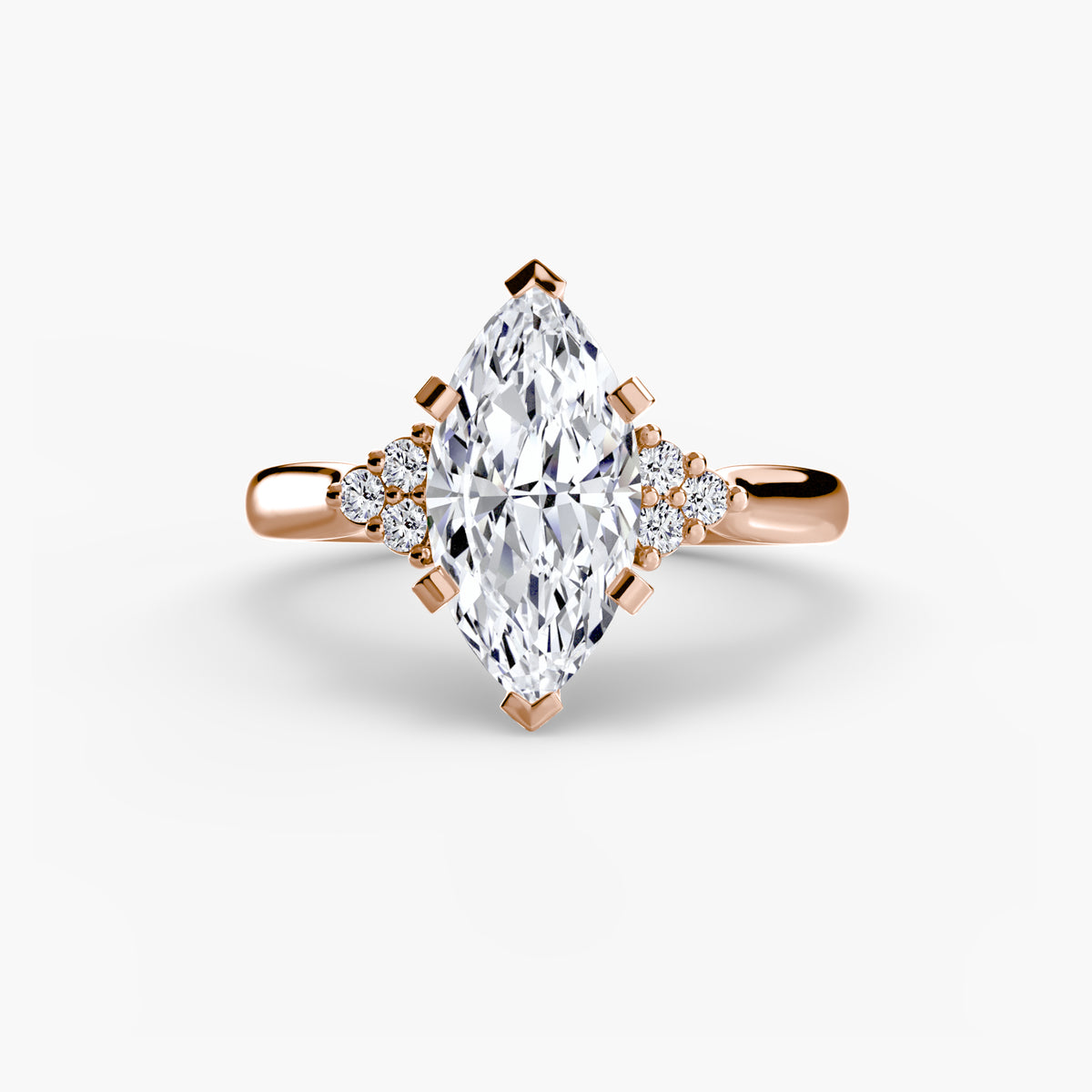 The Florence Solitaire with Cluster Shoulders Setting