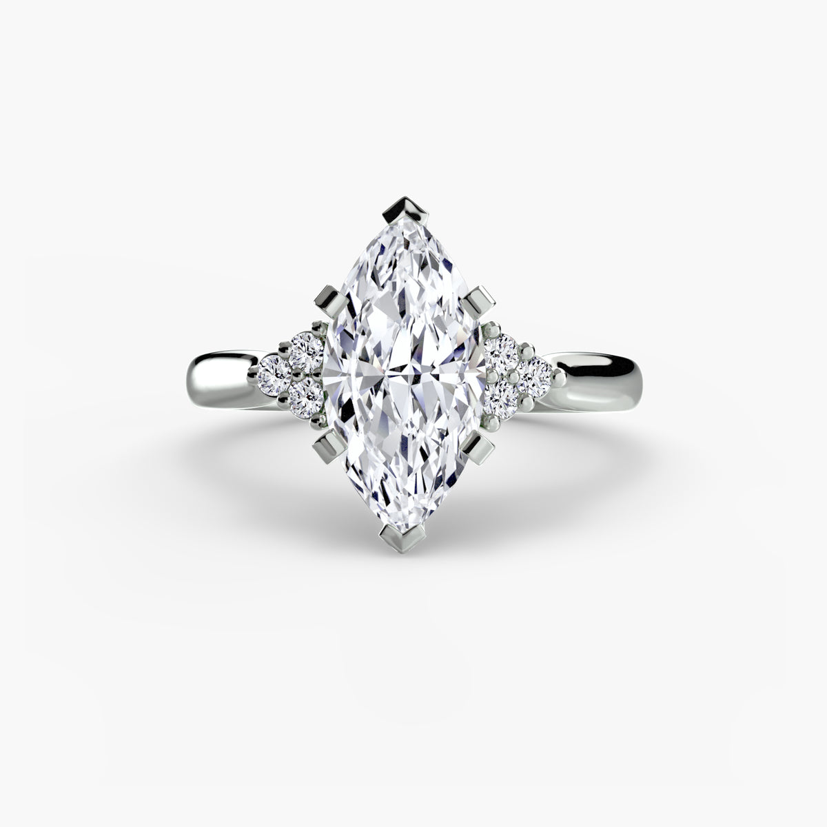 The Florence Solitaire with Cluster Shoulders Setting