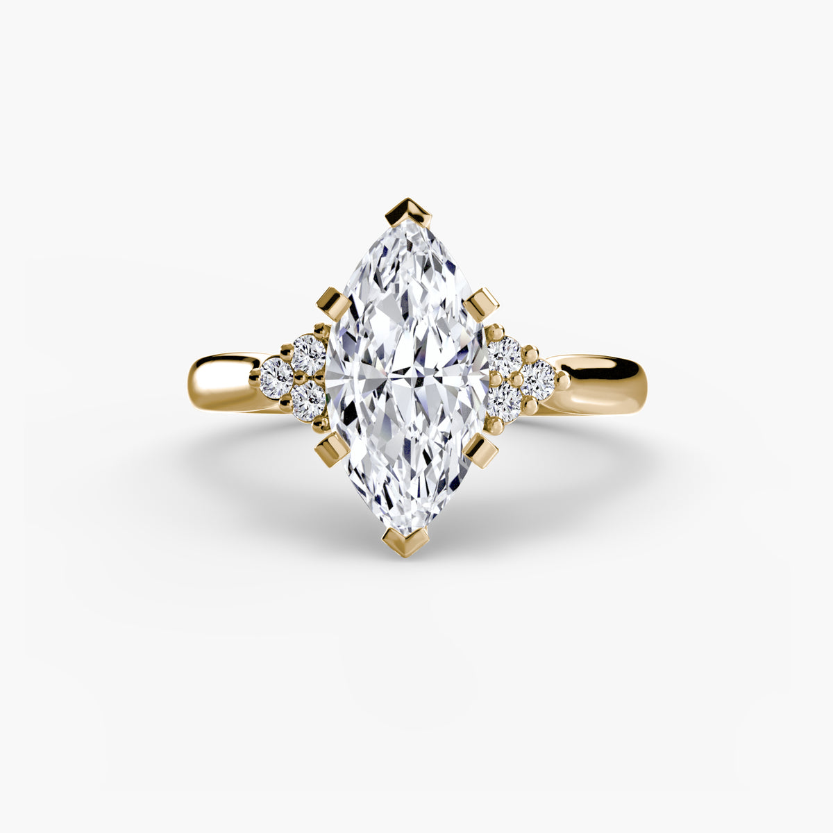 The Florence Solitaire with Cluster Shoulders Setting