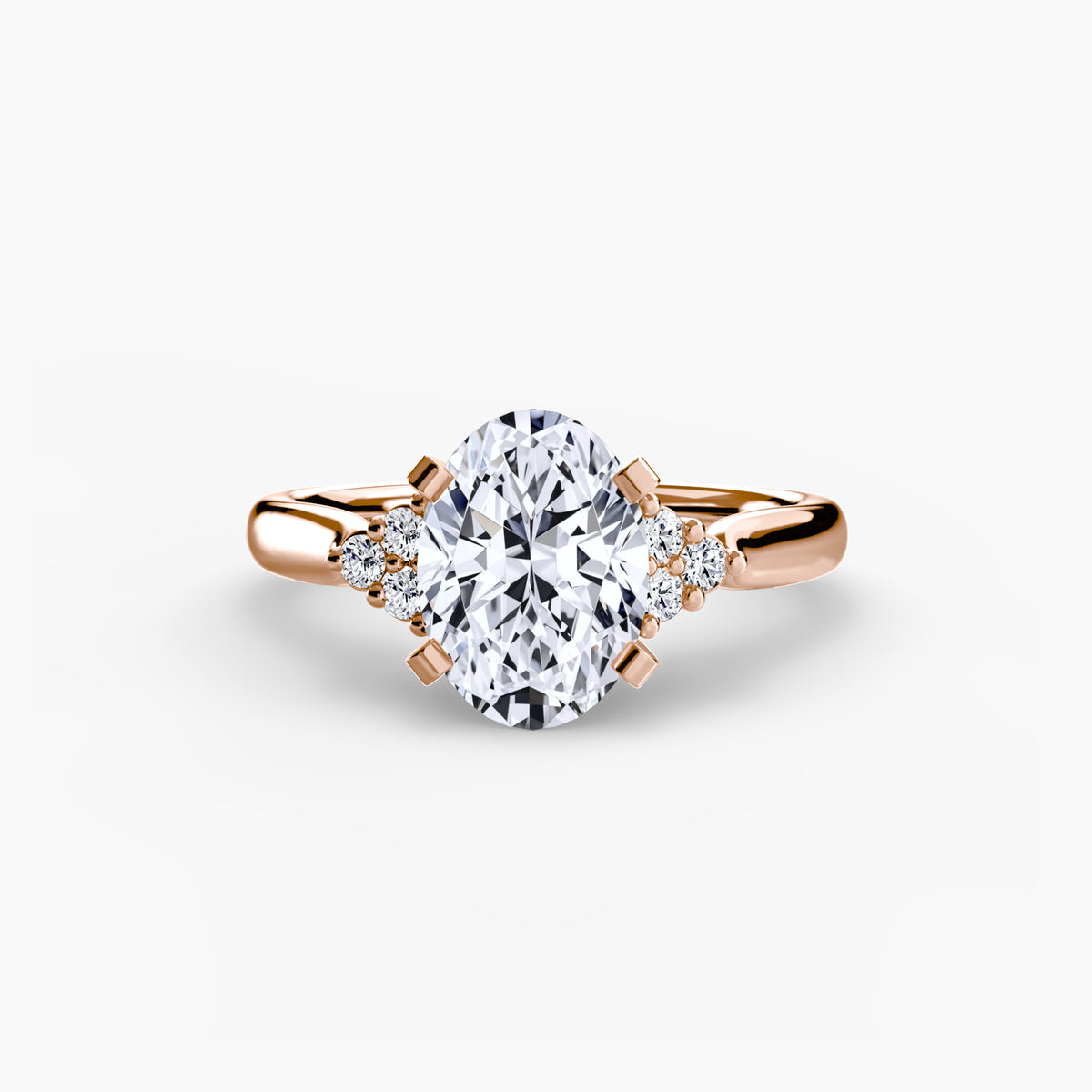 The Florence Solitaire with Cluster Shoulders Setting