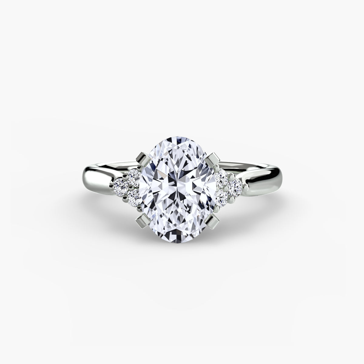 The Florence Solitaire with Cluster Shoulders Setting