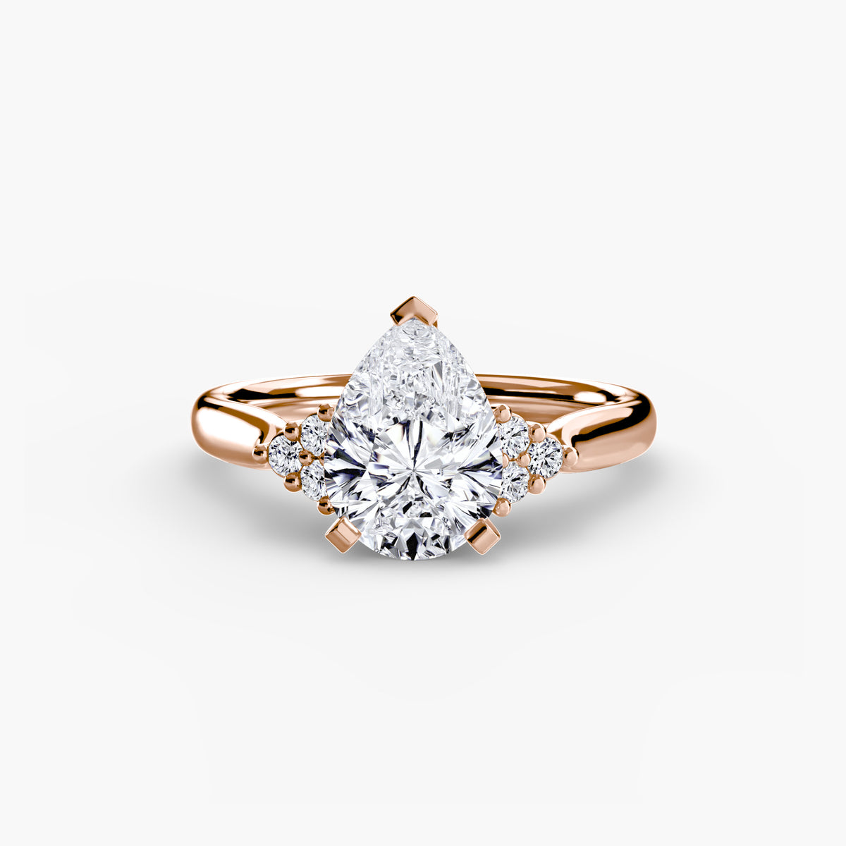 The Florence Solitaire with Cluster Shoulders Setting