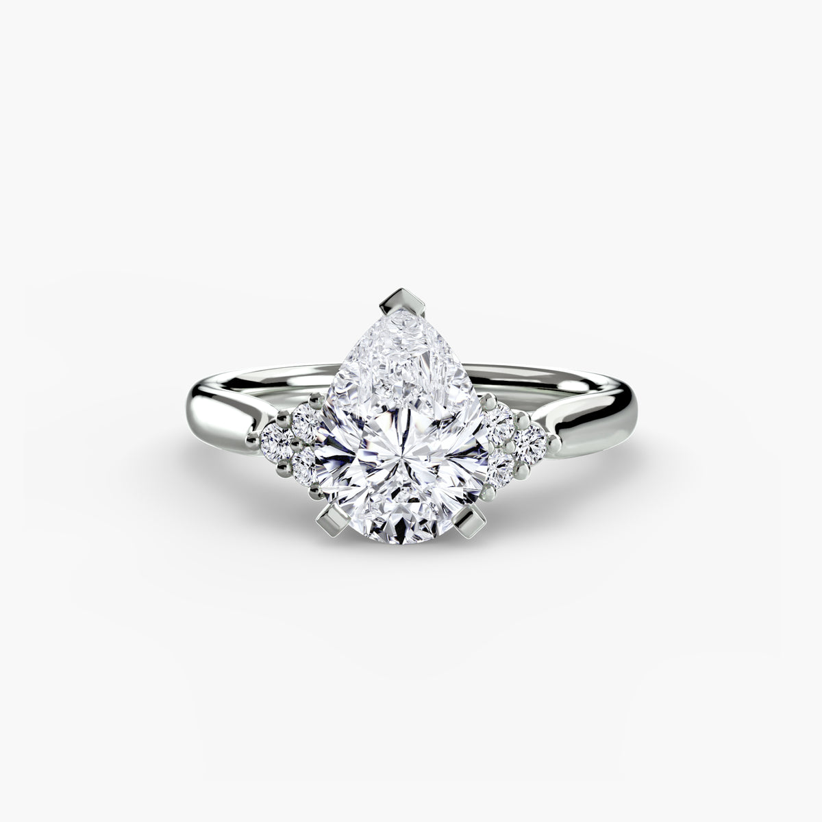 The Florence Solitaire with Cluster Shoulders Setting