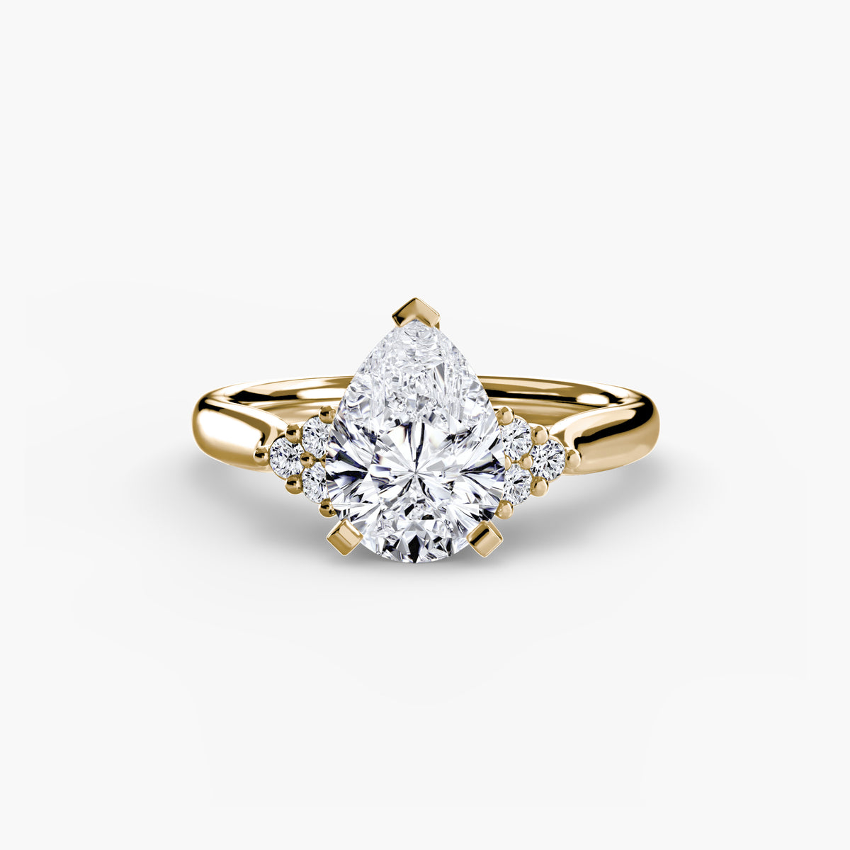 The Florence Solitaire with Cluster Shoulders Setting