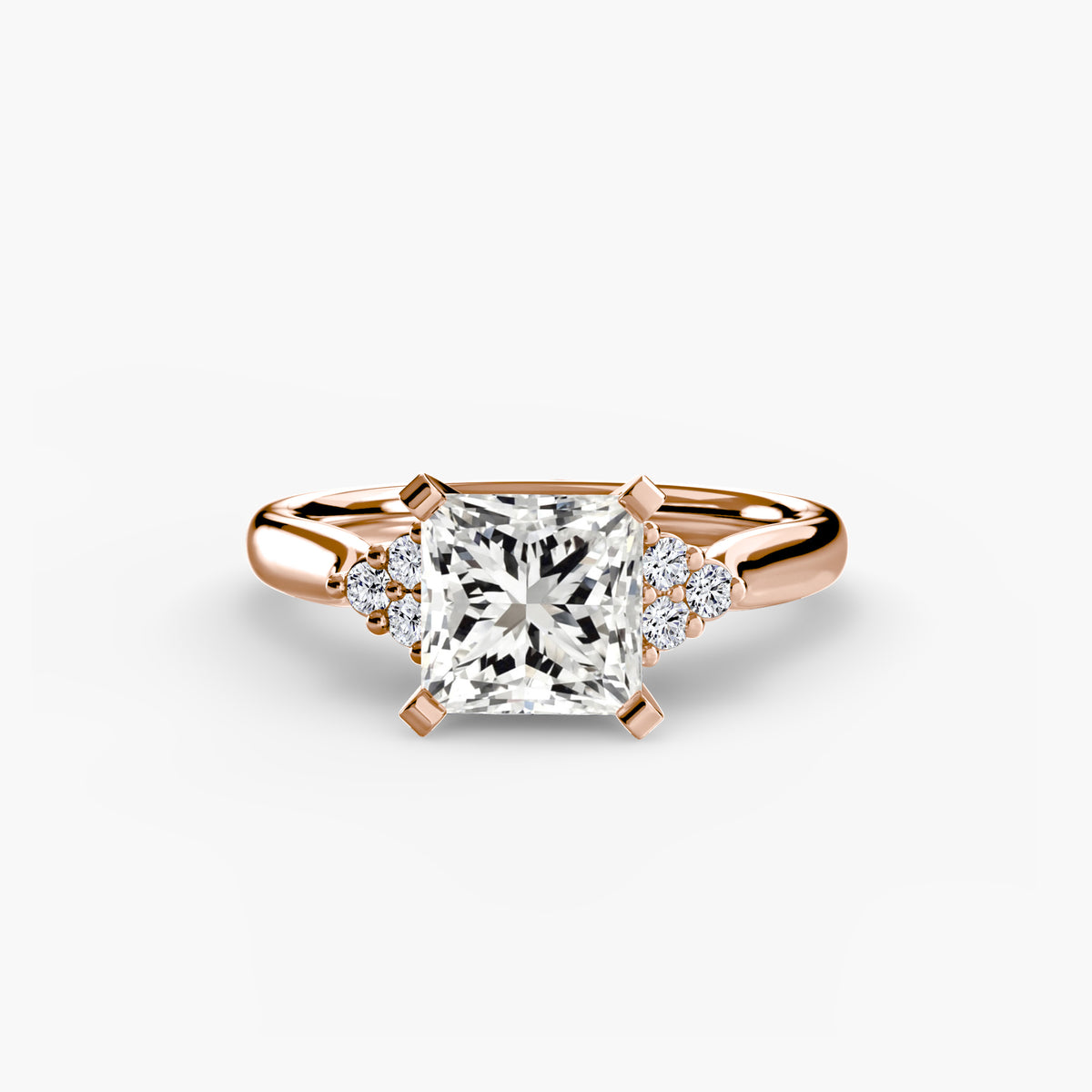 The Florence Solitaire with Cluster Shoulders Setting