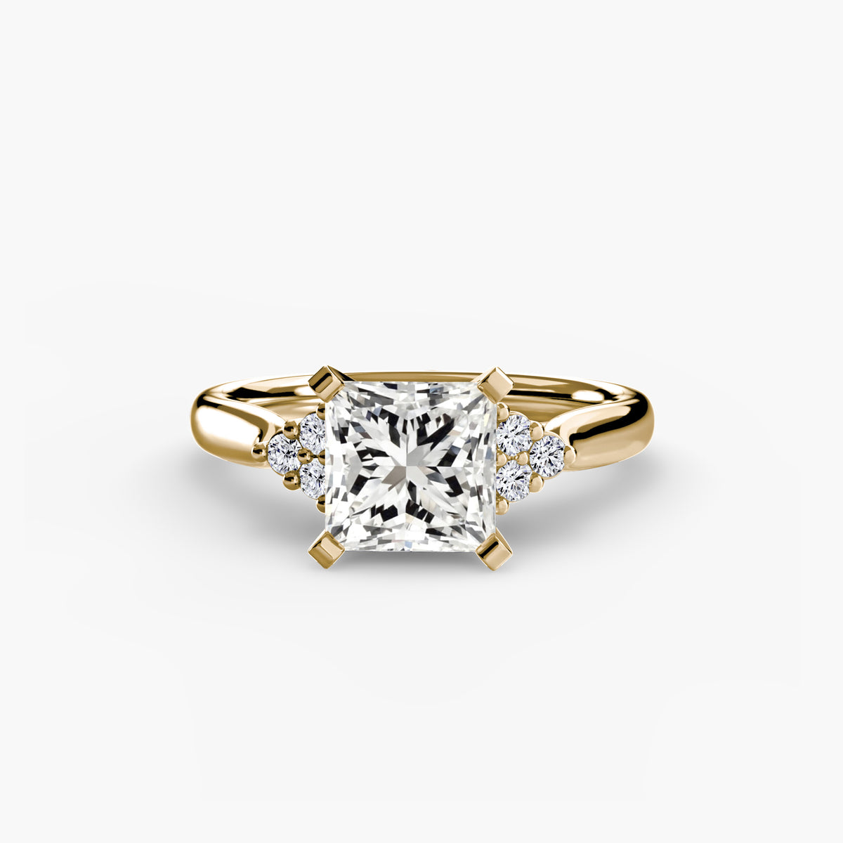 The Florence Solitaire with Cluster Shoulders Setting