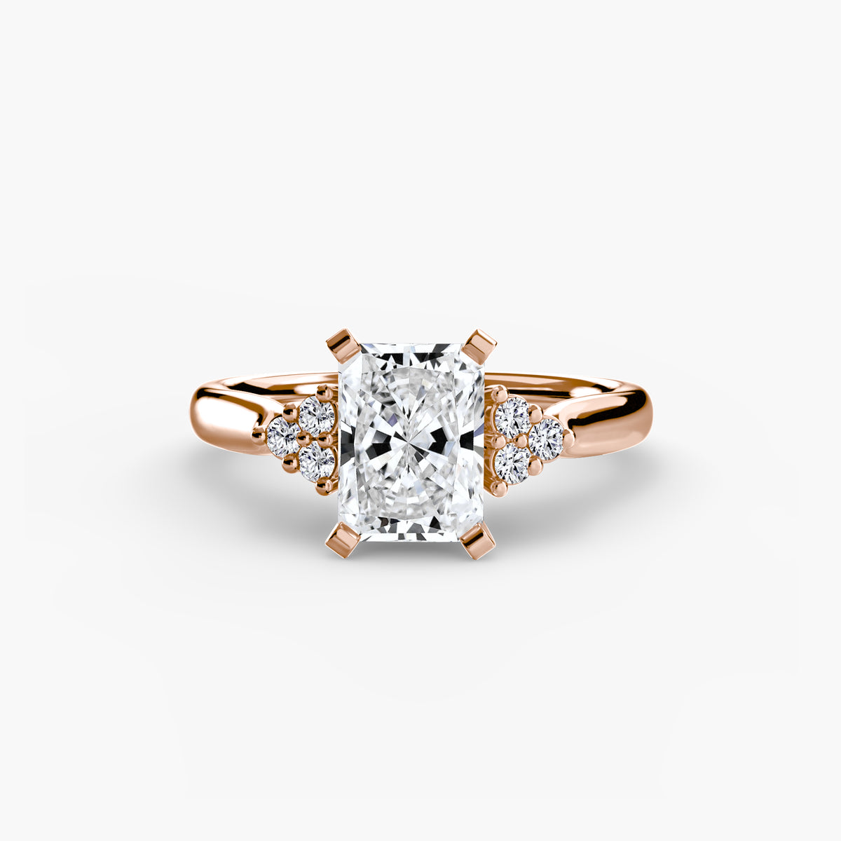 The Florence Solitaire with Cluster Shoulders Setting