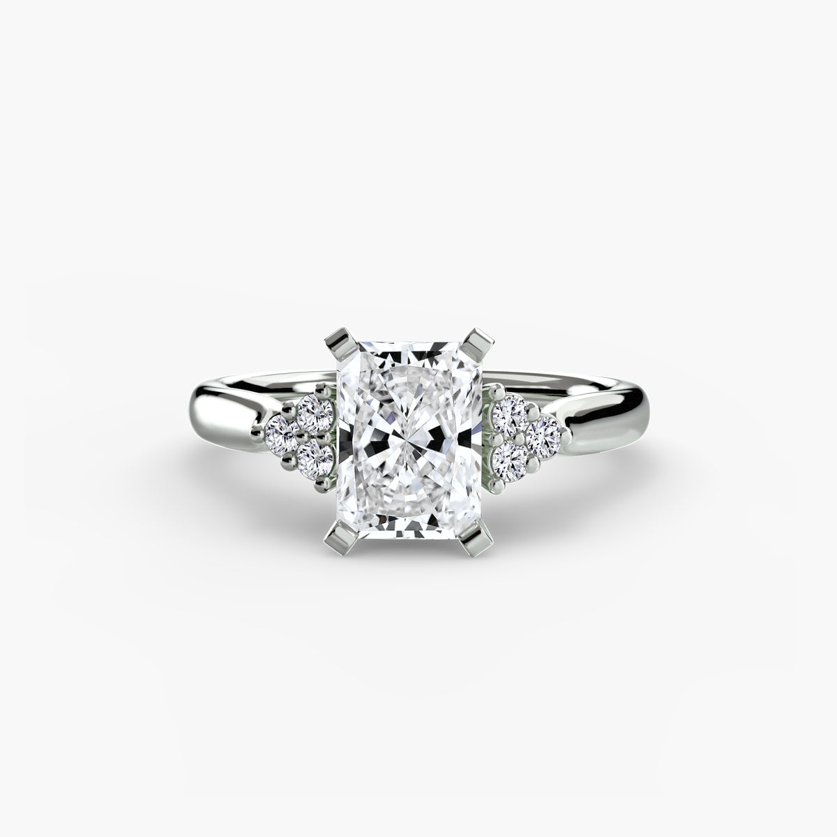 The Florence Solitaire with Cluster Shoulders Setting