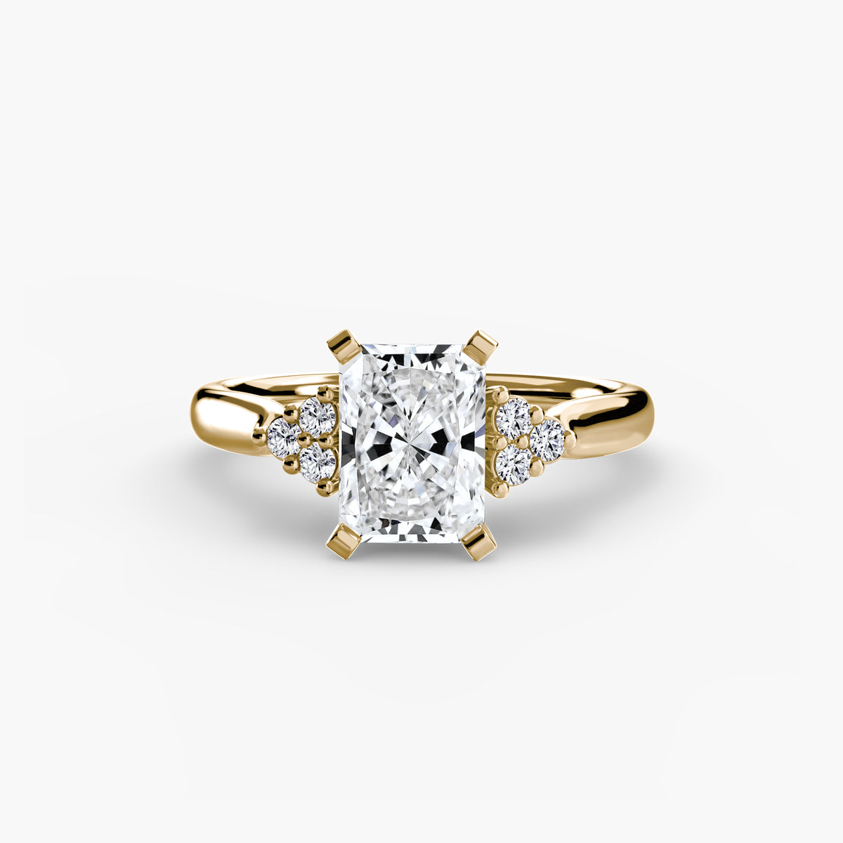 The Florence Solitaire with Cluster Shoulders Setting