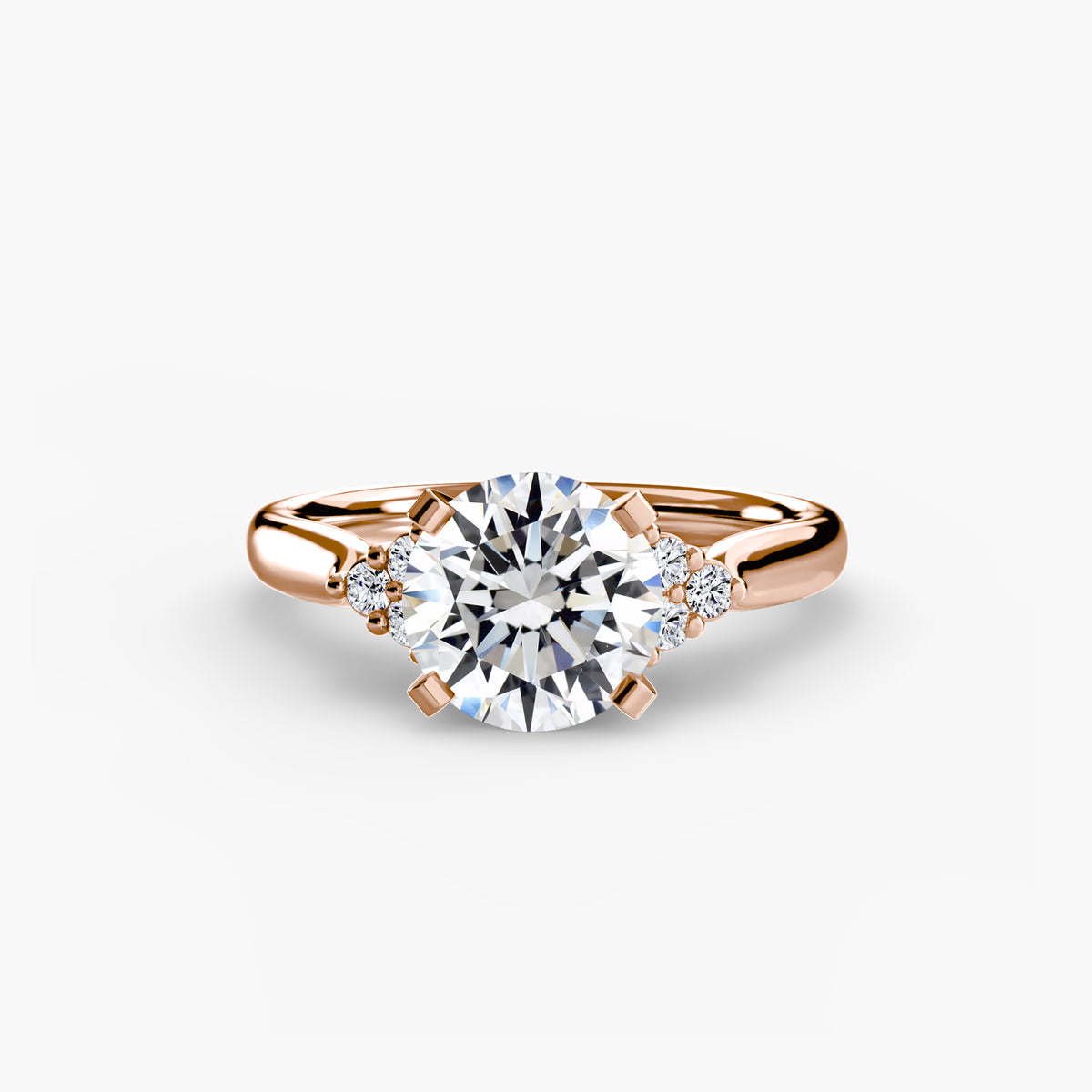 The Florence Solitaire with Cluster Shoulders Setting