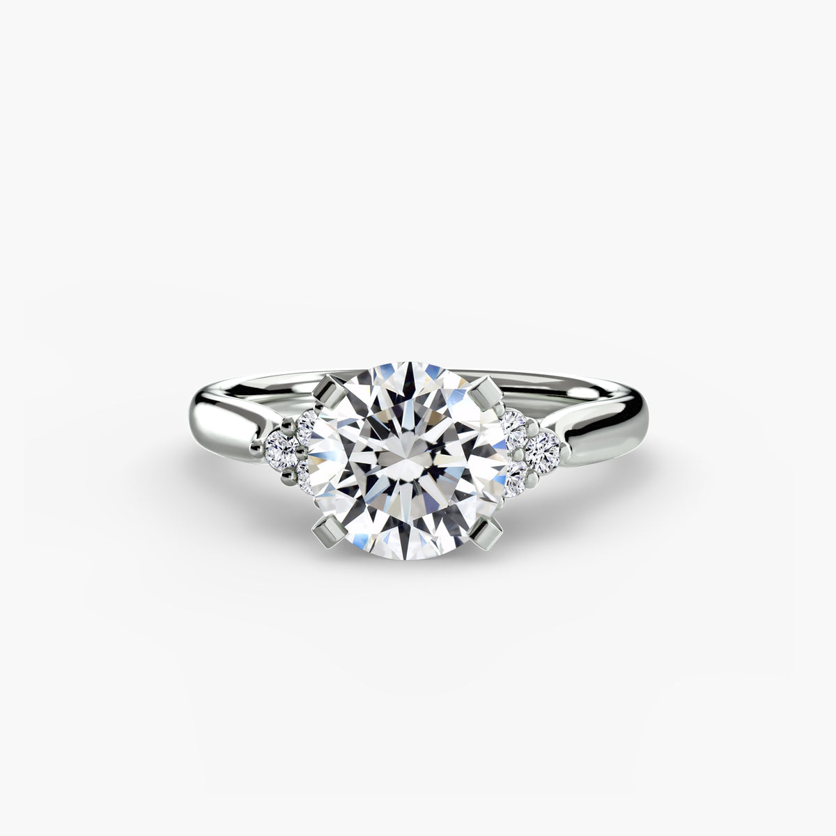The Florence Solitaire with Cluster Shoulders Setting
