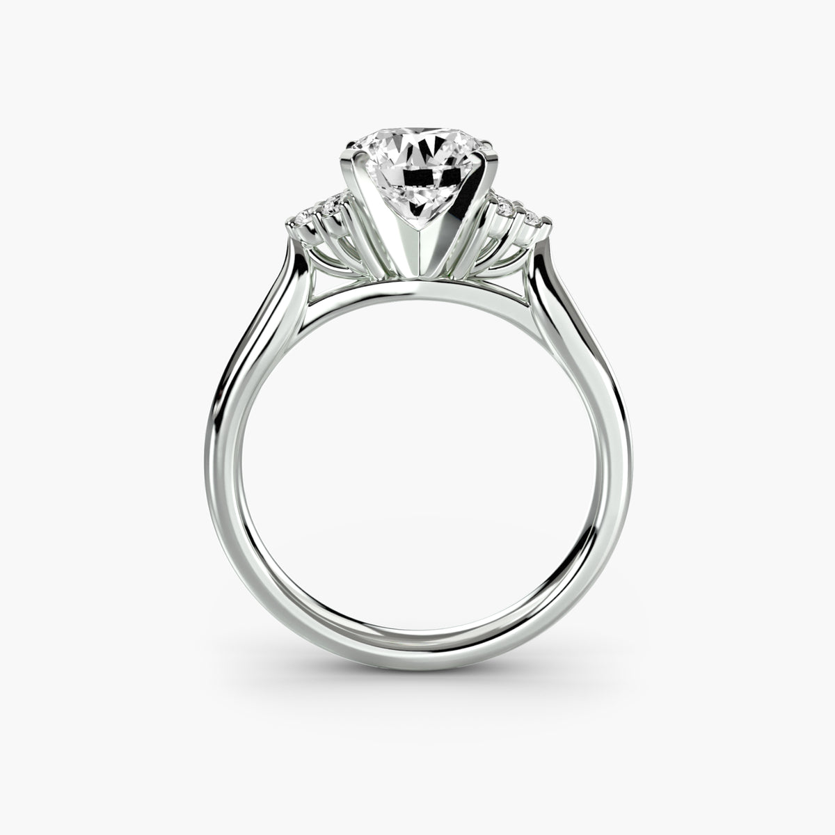 The Florence Solitaire with Cluster Shoulders Setting