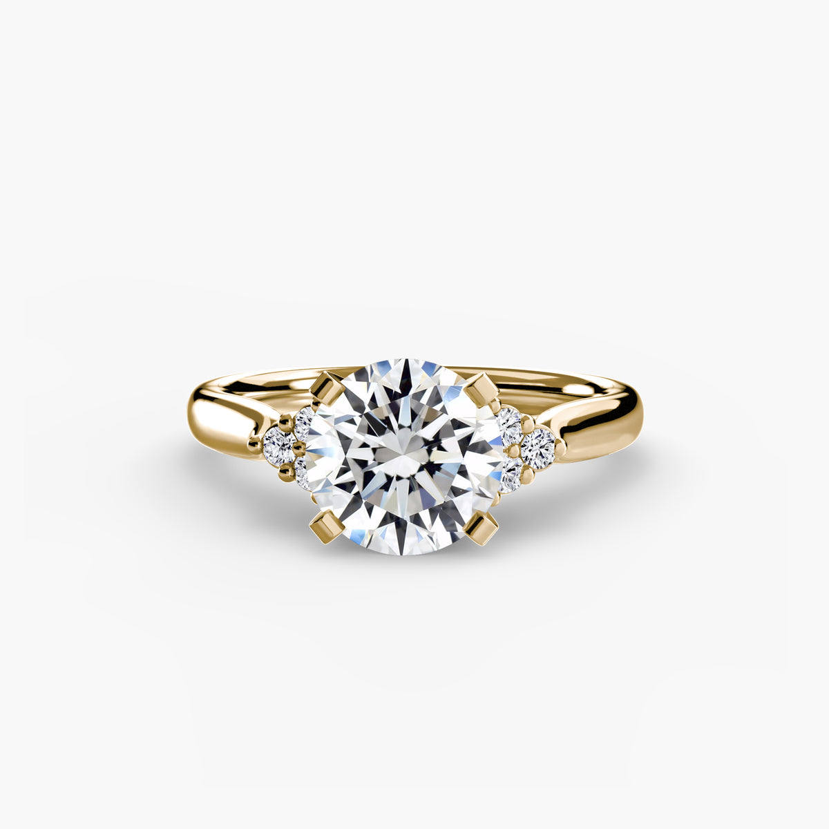 The Florence Solitaire with Cluster Shoulders Setting