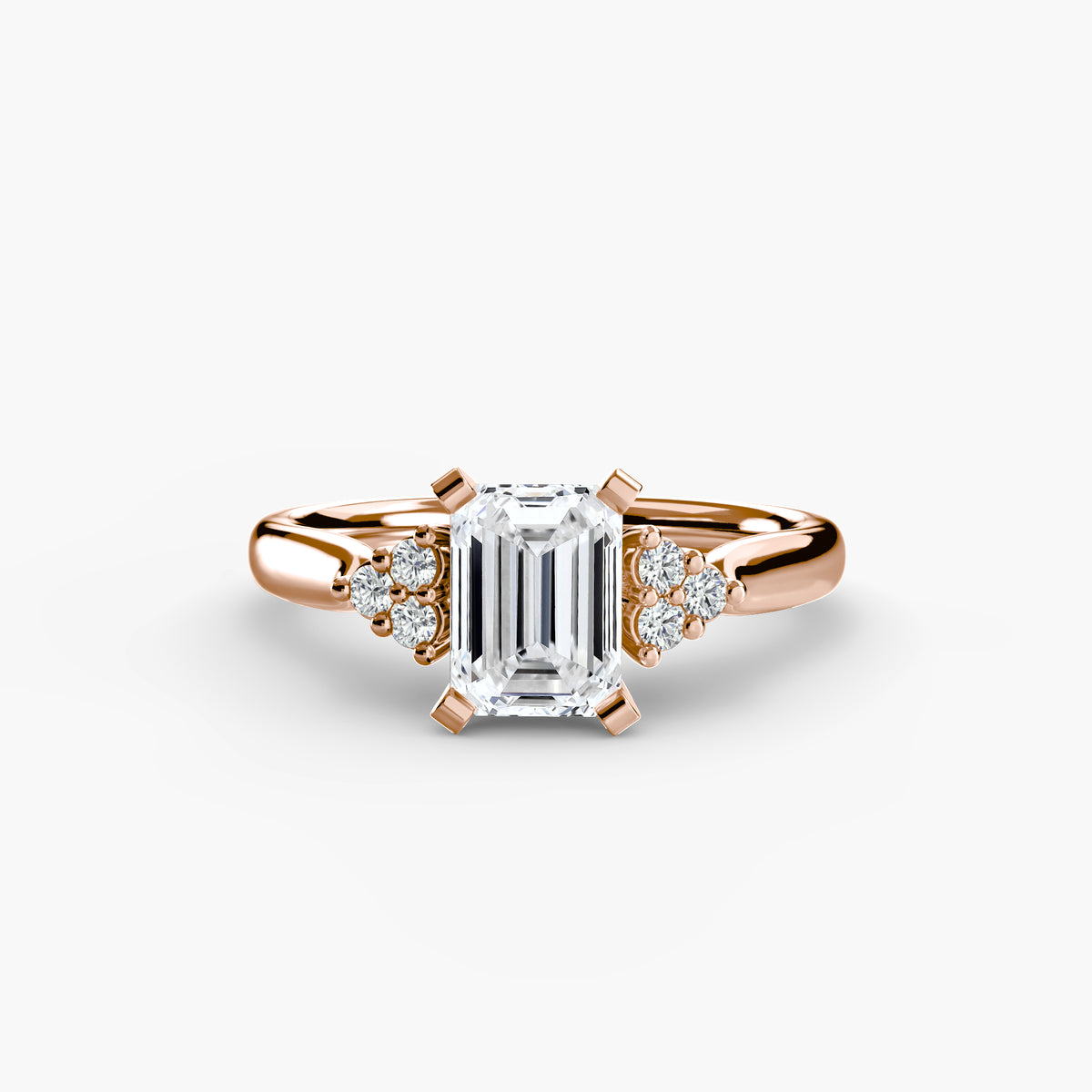 The Florence Solitaire with Cluster Shoulders Setting