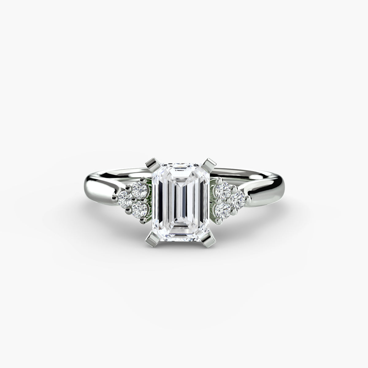 The Florence Solitaire with Cluster Shoulders Setting